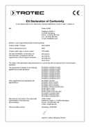 Declaración de conformidad deshumidificador TTK Qube (INT)