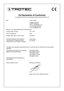 Declaración de conformidad Termómetro infrarrojo TP7 <2018 (INT)