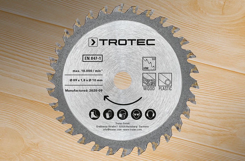 Juego 3 de hojas TCT de Ø 89 mm para minisierras circulares, 2 unidades
