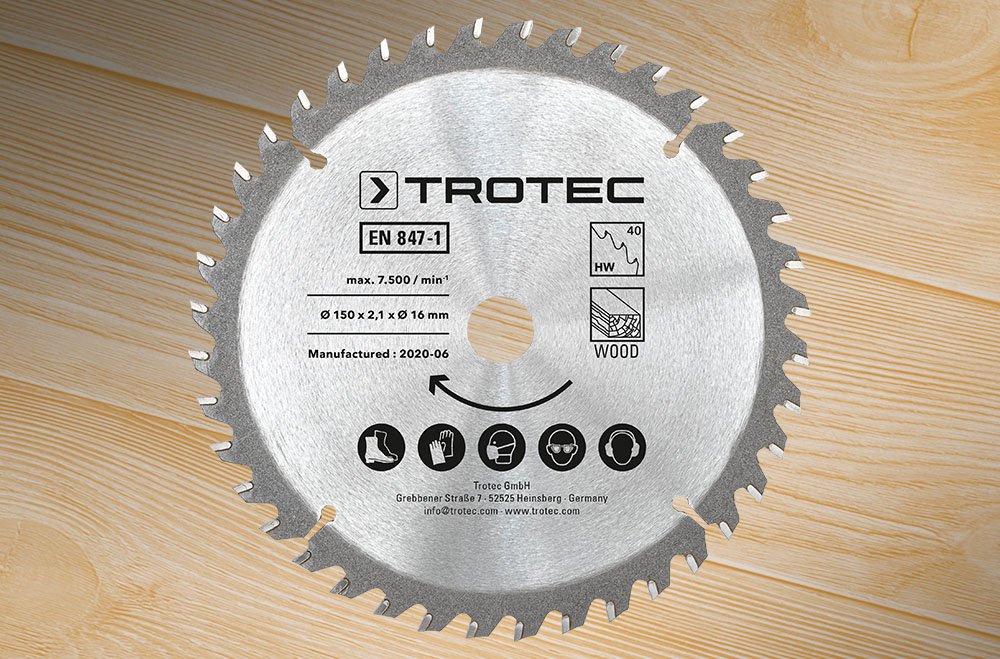 Juego de hojas para sierras circulares para madera de Ø 150 mm (40 dientes), 3 unidades