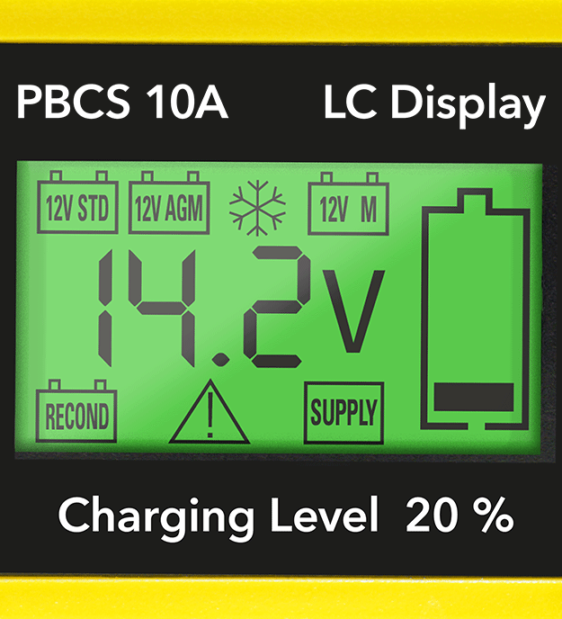 PBCS 10A - pantalla LCD, carga
