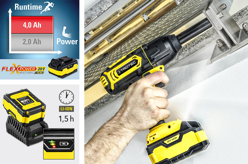 PIWS 10-20 V: con batería multiuso Flexpower de 20V 4Ah