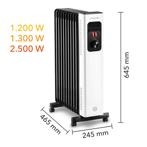 TRH 27 E - Dimensiones y potencia